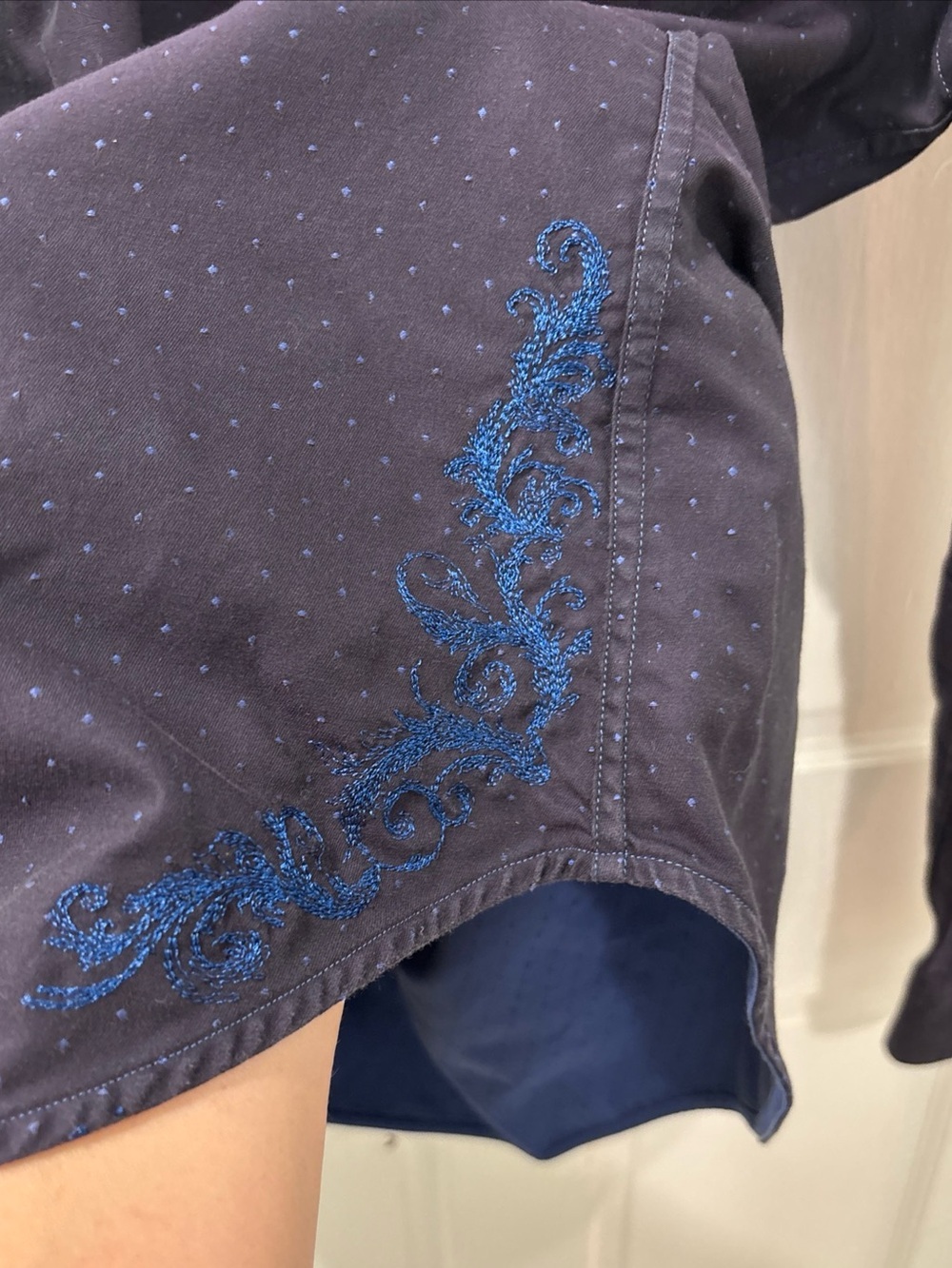 Robert Graham Men’s Reversible Button Down Shirt Size Large Blue 100% Cotton EUC - Picture 3 of 13